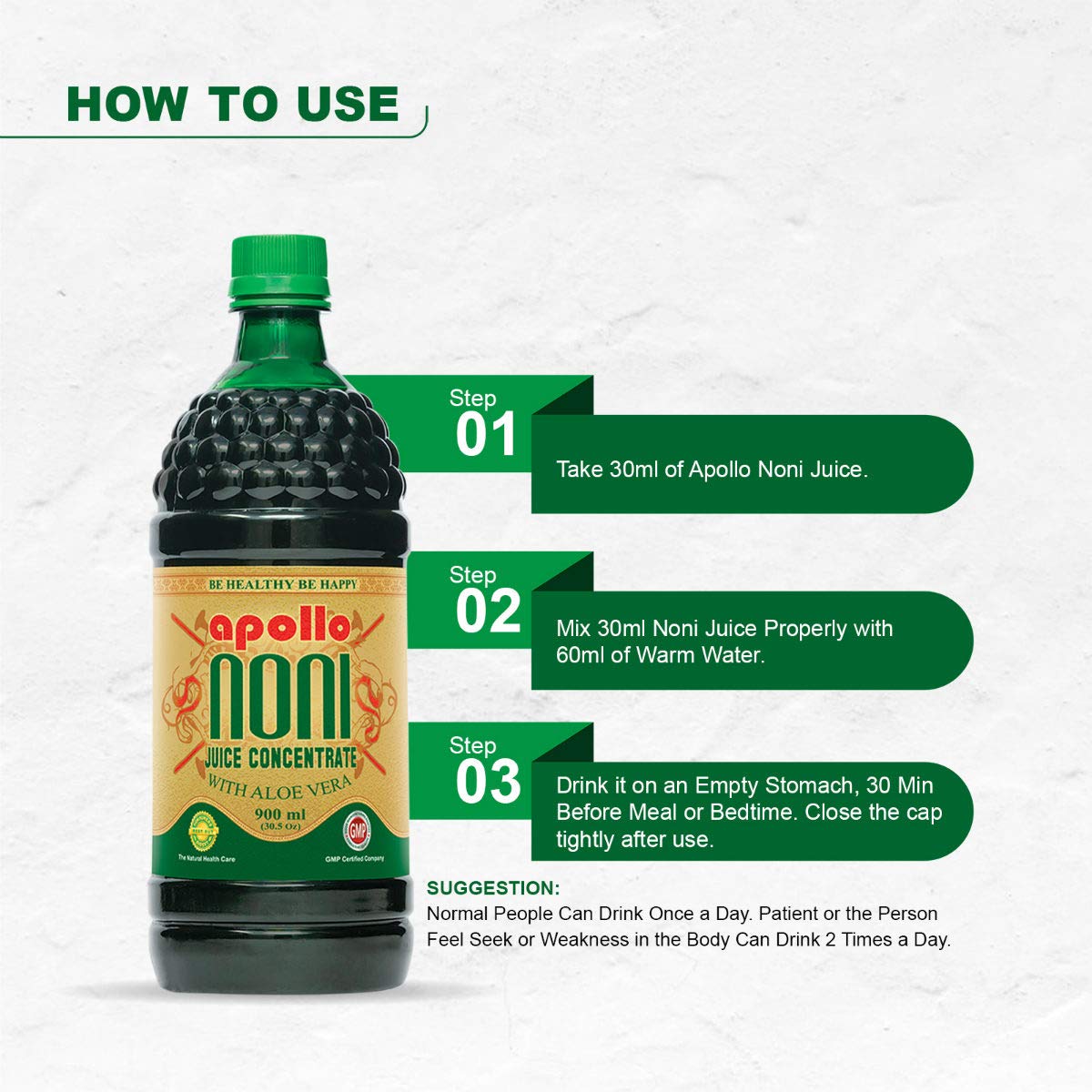 Apollo Noni Juice Concentrate 900ml (Pack of 3)