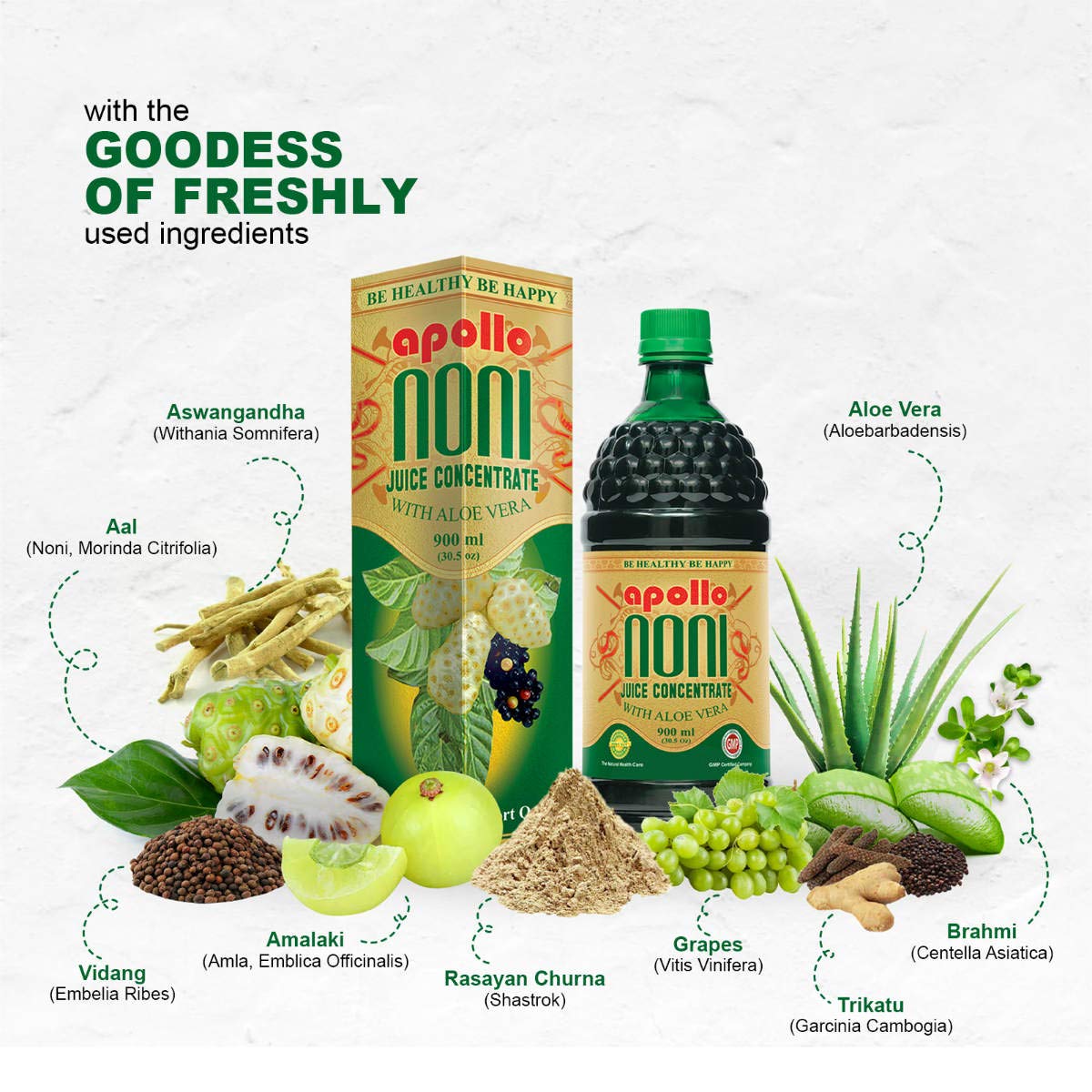 Apollo Noni Juice Concentrate 900ml (Pack of 3) – Immunity Booster, Antioxidant Rich Health Drink for Energy, Diabetes Support & Fatigue Relief