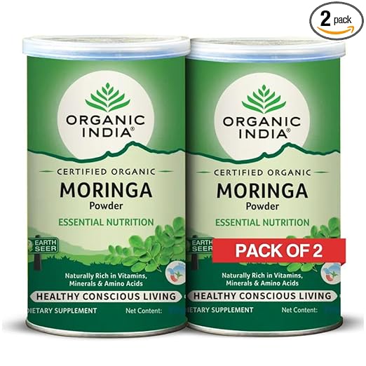 Organic India Moringa Powder (100g × 2) – Natural Superfood for Mental Wellness, Energy & Women’s Daily Nutrition